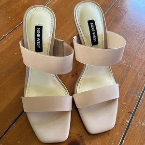 Nine West Nude Block Sandals, Never Worn Outside
